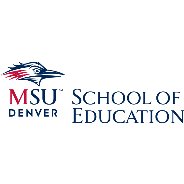 Photo shows logo of school. Picture of a bird (possibly eagle) with the text "MSU Denver" under it, and "School of Education" on the right side of image.